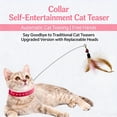 thumbnail image 6 of Cat Collar Toy, Cat Feather Neck Collar Toy with 9 Replacement Refills, Interactive Self Playing Toys with Bell for Indoor Kittens Small Animals,Gifts for Pets and Pet Lovers(Blue,12.8Inch), 6 of 6