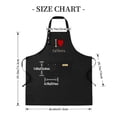 thumbnail image 4 of 2 Pack Adjustable Bib Apron with Front Pocket Stylish Black Apron featuring ' I ❤️ California ' Design for Cooking Perfect for Men & Women, 4 of 5