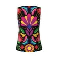 thumbnail image 5 of Picia Colorful Floral Embroidery Mexican Pattern Women's Workout Tank Top,Breathable Activewear,Slim Fit Athletic Top,Versatile Workout Moisture-wicking top-Large, 5 of 9