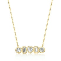 Ross-Simons 1.80 ct. t.w. Multi-Shaped CZ Necklace in 18kt Gold Over Sterling, Women's, Adult