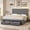 Gray, variant on Seetech Twin Size Bed Frame with LED Light and Drawer, Faux-Fur Platform Bed with 44.5" High Headboard, No Box Spring Needed, Pink