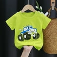 thumbnail image 2 of Boys T Shirts Summer Children's Cartoon Car Print Cotton Breathable Soft Short Sleeved Casual T Shirt Toddler T Shirts Green 6 Months-12 Months, 2 of 3