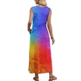 thumbnail image 7 of Women's Boho Maxi Sundress 2026 Summer Beach Dress Tie Dye Scoop Neck Sleeveless Loose Tank Dress, 7 of 7