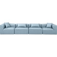 thumbnail image 4 of Meridian Furniture Cube Light Blue Vegan Leather 4-Pc. Modular Sofa, 4 of 10