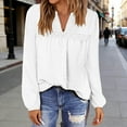thumbnail image 2 of Womens Tops Shirts 2026 Plus Size Fashion V-Neck Long Sleeve Blouses Flowy Ruffle Tunic Tops For Leggings Casual T-Shirts, 2 of 8