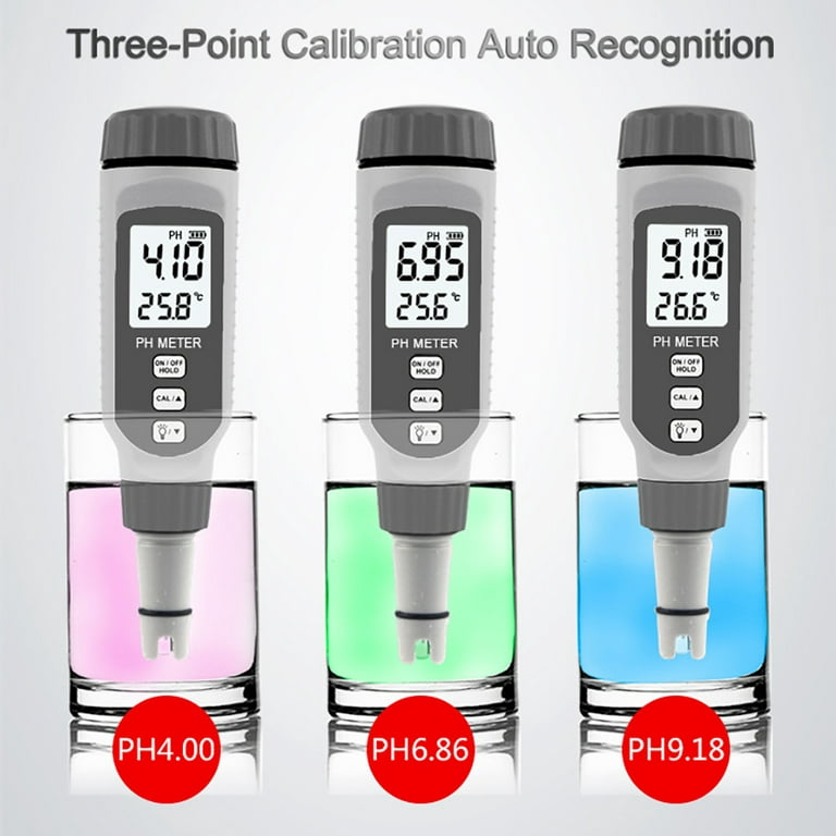 Medidor de pH, medidor de pH digital con pantalla LCD PH818