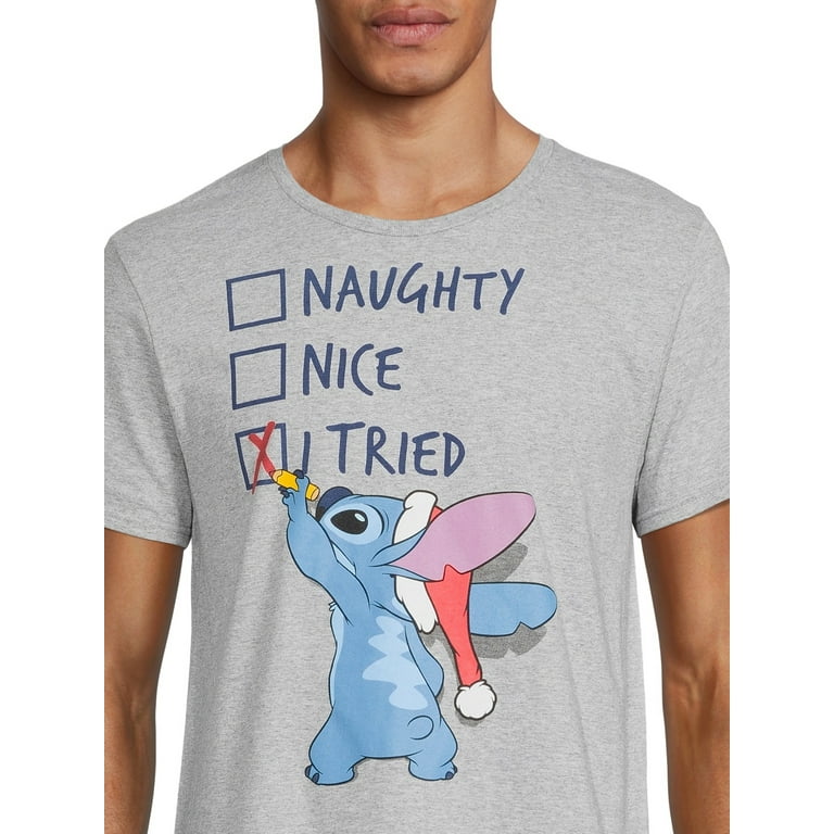 Disney Stitch Men s Big Men s Christmas Holiday Graphic T Shirts 2 Pack