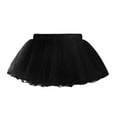 thumbnail image 3 of Kaerm Kids Girls Elastic Waist Dance Tutu Mesh Skirt Solid Color Four Layer Skirt for Ballet Latin Black L, 3 of 5