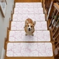 thumbnail image 2 of PInk Leaf Stair Treads Non Slip for Steps Tropical Country Watercolor Jungle Botanical Leaves 10 Pcs Reusable Adhesive Stair Runner Mats for Dogs Elders Carpet Treads Rugs for Staircase 8x30 In, 2 of 9