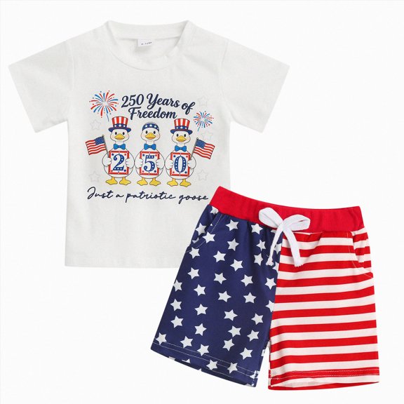 Leey-World Boy Clothes Baby Boy Outfits 12-18 Months Short Sleeve T-Shirt Tee Tops Joggers Casual Elastic Shorts 2Pcs for Children's Day Gift Boys Sets(Red,2-3 Years)