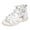 White, variant on Flat High Top Sandals for Children, Toddler Girls Fashion Summer Beaded Open Toe Rubber Soft Sole Non Outdoor Casual Roman Shoes