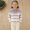 thumbnail image 2 of LckLvx Girl Boy Knit Sweater Hooded Long Sleeve Cable Pullover Trendy Cute Heart Winter Sweaters Tops, 2 of 9