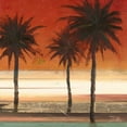 thumbnail image 2 of Pinto, Patricia 15x15 Gold Ornate Wood Framed with Double Matting Museum Art Print Titled - Red Coastal Palms II, 2 of 4