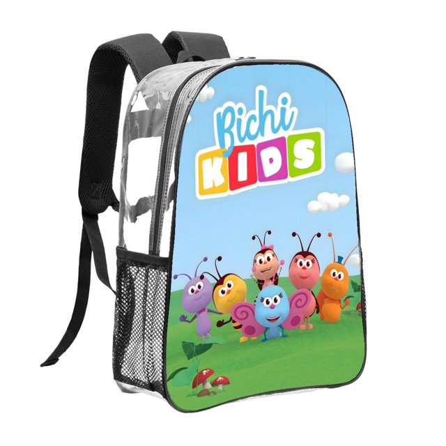 BichikidsMochila transparente temática, resistente y duradera, bolsa see-through para trabajo, deporte, universidad y viaje, 31 × 43 cm