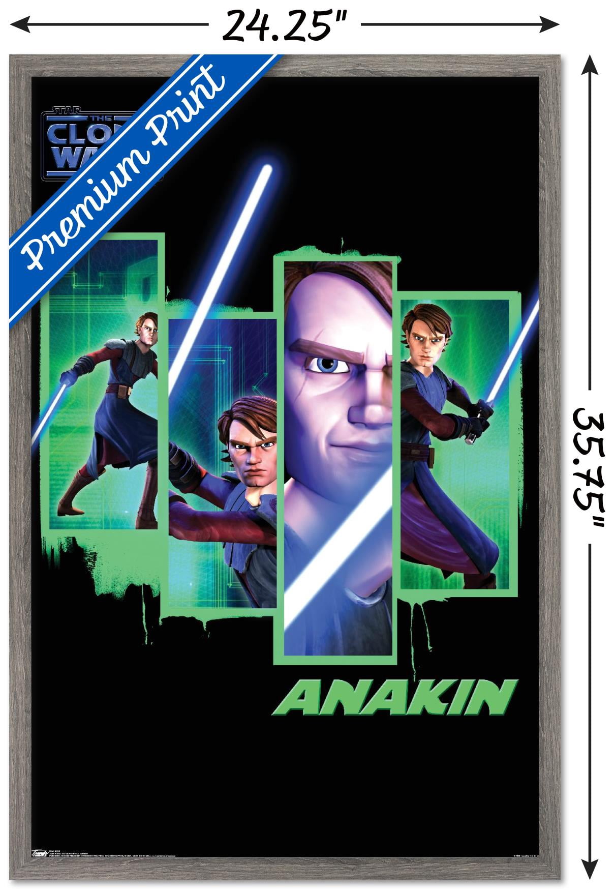 Star Wars: The Clone Wars - Anakin Wall Poster, 22.375" x 34", Framed