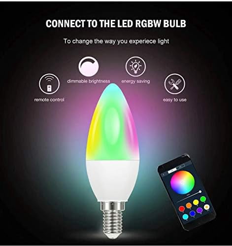 FEFEFW-Chandelier Light Bulbs,Smart Candelabra Led Light Bulb E12 Decorative White & Color Ambiance Dimmable Chandelier Frosted Candle Lighting Lamp 120v Small Lightbulbs,2 Pack