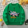 thumbnail image 2 of CYRBOKO Toddler Boys Sweatshirts, Pullover Crew Neck Autumn Cotton Tops with Long Sleeve Green Size 3-4 T, 2 of 3