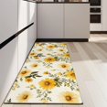 thumbnail image 4 of Beige Yellow Flower Pattern Kitchen Rug Mat,Kitchen Runner Rugs Non Skid Washable,Decorative Kitchen Floor Mats for Kitchen,Sink,Laundry,17"X47", 4 of 5