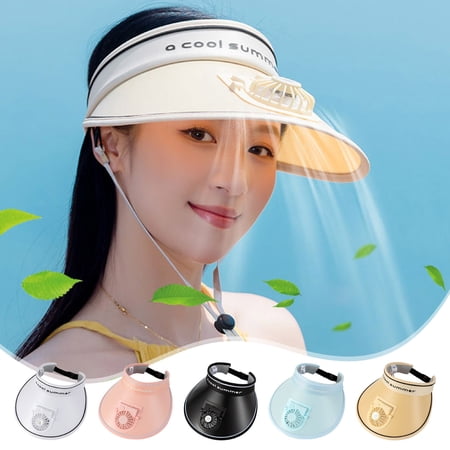 Msgweeeg Hat with Fans Men s Hats & Caps Summer Breathable Fan Hat Sunscreen Fan Sun Visor Hat Fishing Hat Peaked Hat USB Charging Hat Fan for Sport