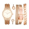 Rocawear Women's Quartz Rose Gold Analog Wristwatch with Bangle Gift Set