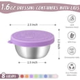 thumbnail image 2 of 8 Pack - 1.6 Oz Small Salad Dressing Containers To Go, Leakproof Condiment Containers with Lids Reusable Stainless Steel Sauce Cups for Lunch Boxes Kitchen Storage Picnics Travel Meal Prep, 2 of 3