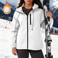 thumbnail image 2 of Vestes pour Femmes, Veste de Ski Coupe-Vent Imperméable Réfléchissante à Rayures Isolée Doublée avec Fermeture Éclair, Veste pour Femmes, 2 of 9