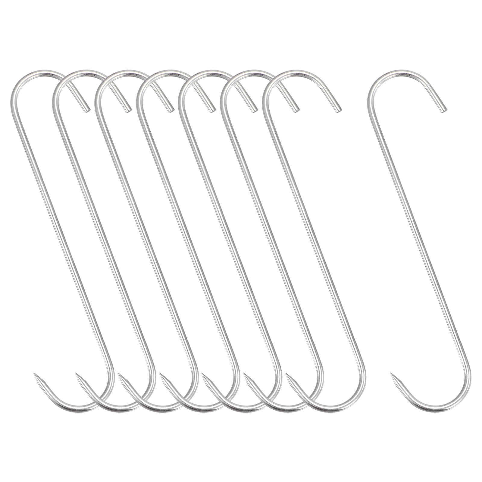 Uxcell 8.86" Meat Hooks, 0.2" Thick Stainless Steel SHook, Meat