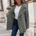 thumbnail image 5 of Yangnuo Womens Trendy Warm Lapel Suede Cotton Jacket 2025 Women Winter Solid Velvet Coat Long Sleeve Turn-down Collar Zipper Jacket Overcoat, 5 of 5