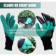 thumbnail image 4 of Guantes de jardín con garras en la mano derecha para cavar, palma y dedos de goma de látex duraderos, muñeca de punto ceñido, ajuste ceñido Agarre de punto, 2 pares verde y morado para jardinero, 4 of 4