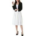thumbnail image 2 of Allegra K Women's Cropped Notched Lapel Long Sleeve Blazer, 2 of 6