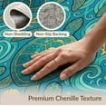 thumbnail image 6 of ODIKA 3'x5' Washable Accent Rug Pet Friendly, Non-Shedding Mat Mosaic Wave Stained Entryway Teal Beachy Nautical Turtle Ocean Playful for Bedside, Nursery Room, 6 of 7