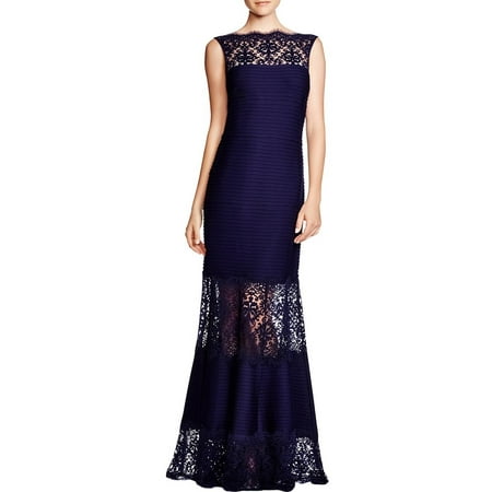 Tadashi Shoji Womens Lace Pintuck Evening Dress Tadashi Shoji Womens Lace Pintuck Evening Dress