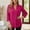 A205 Hot Pink, variant on Xdegoge V Neck Tunic Tops for Women Cotton Linen 3/4 Sleeve Blouses Casual Work Office Shirts with Pocket Elegant Split Neck Pullover Soft Breathable Spring Tops