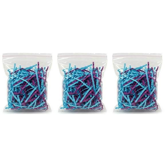 Easter Basket Grass Filler Blue Purple 3 Pack Mixed Paper Multi Color 4.5 Ounces