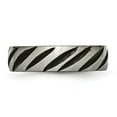 thumbnail image 3 of Chisel Titanium Brushed and Polished Black IP-plated 6mm Grooved Band, 3 of 7