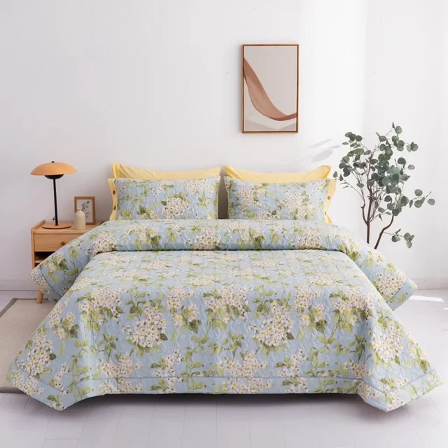 Colcha de algodón 100% en la cama, cubierta de cama de puntada, colchas y cubiertas, edredón de cama para pareja, sábanas dobles, topper de colchón