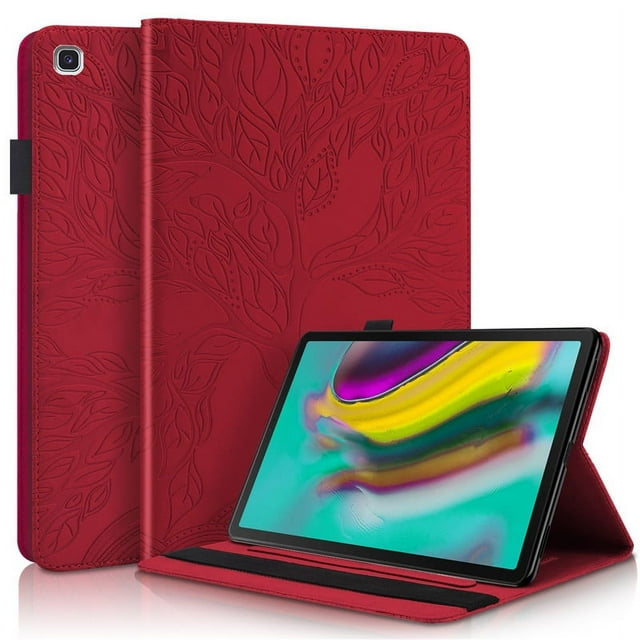 Pour Samsung Galaxy Tab S5e S5 e Étui 10 5 Pouces Mignon Fleur 3D Embossée Étui en Cuir PU pour Galaxy Tab S5e SM-T725 Housse de Tablette RX Rouge pour Galaxy Tab S5e