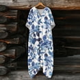 thumbnail image 4 of Heisall 2026 Printemps Été Bohème à Imprimé Floral Robe Maxi en Lin Col en V Manches Chauve-Souris Caftan Ample Robes avec Poches, 4 of 7