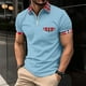 thumbnail image 2 of Mens Manga Corta Botón Abajo Camisas Girar Abajo Cuello Empalmado Deportes Superior, Camisa Botón Casual para Hombres, 2 of 4