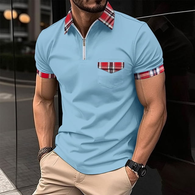 Chemises pour Hommes, Chemise Décontractée à Col Rabattu à Manches Courtes