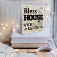 thumbnail image 5 of Zomyto 7x7 In Inspirational Couple Love Quotes Bless This House with Love and Laughter Wooden Box Sign, 5 of 7