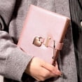 thumbnail image 5 of Diary with lock and key, heart-shaped combination lock, locked diary for girls, reading diaries for personal organizers (B), 5 of 5
