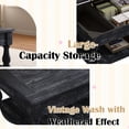 thumbnail image 3 of GZXS 47.24" Lift Top Coffee Table in Antique Black, Rustic Wood Coffee Table with Hidden Storage, Two-Tier Design & Weathered Finish for Home Decor, Small Apartments, 3 of 8