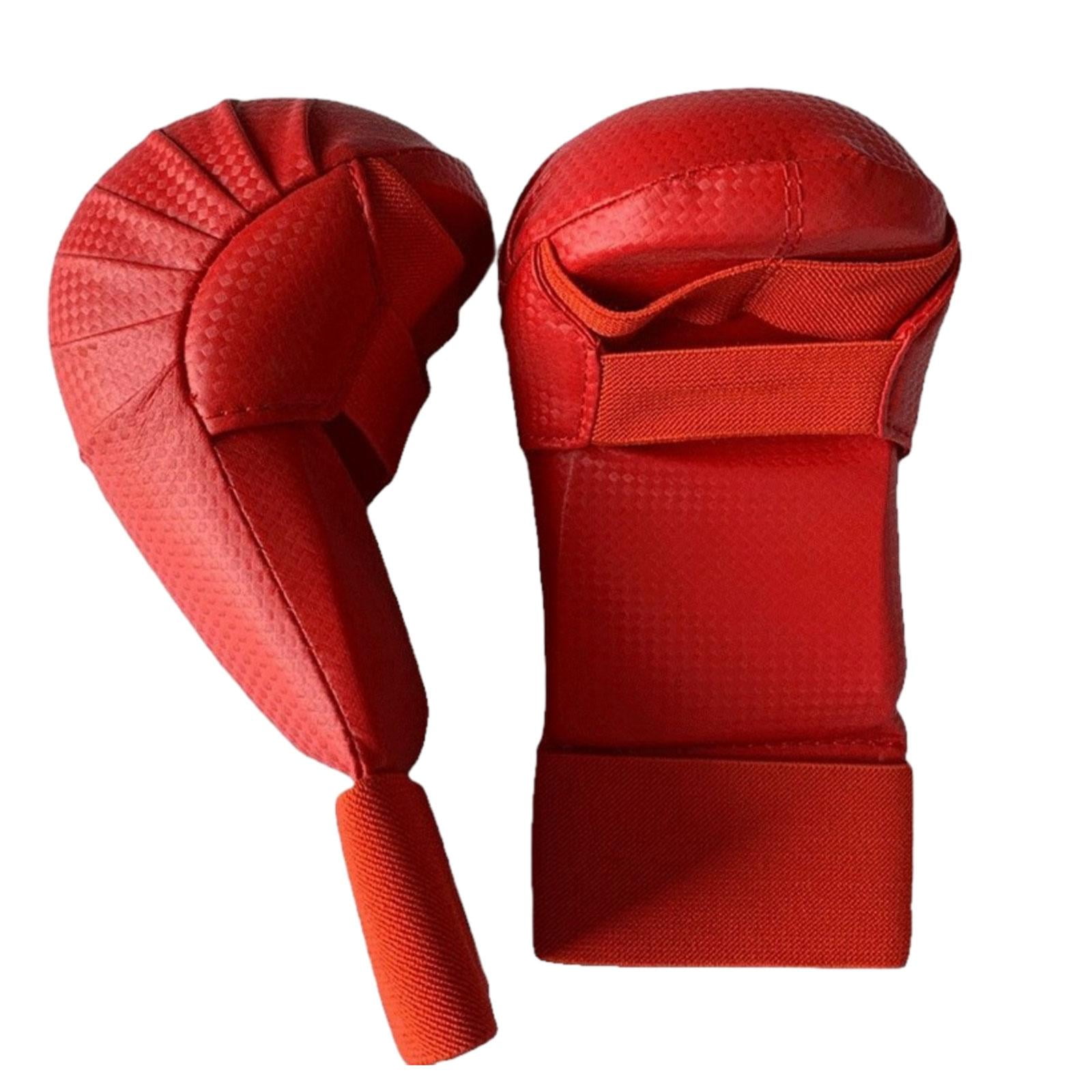 harayaa Boxing Gloves Karate Gloves Leather Lightweight Breathable Mma Gloves Kickboxing red XL