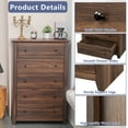 thumbnail image 4 of TrumanPick Dresser for Bedroom 5 Drawer Dresser 47"H Tall Chest of Drawers Wooden Dressers for Closet Living Room 31.2"D x 17"W, Walnut Color, 4 of 12