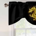 thumbnail image 4 of Tie Up Valance for Windows Flames Dragon Curtains Valances Rod Pocket Valance Window Treatments Yellow Modern Art Balloon Curtains for Kitchen Living Room Bedroom Bathroom Decor 54x18 Inch, 4 of 9