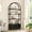 Black, variant on 4 Tier Arched Bookshelf with Doors Storage, 71.5 Inch Tall Industrial Book Shelf with Metal Frame, Open Curved Bookcase, Display Shelf for Living Room and Office
