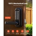 thumbnail image 2 of Mechanical Keyless Entry Door Lock 2.0 Code Upgrade 4-7 Digits Code Single-Sided Push Button Combination Keypad Door Lock with Handle Auto Locking for Indoor or Outdoor Oil-Rubbed Bronze, 2 of 12