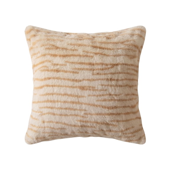 Throw Pillow Covers 18x18 Inch, Soft Plush Beige Cream Decorative Square Pillowcases, Farmhouse Holiday Cushion Covers for Couch Sofa Living Room Bedroom Outdoor Home Decor