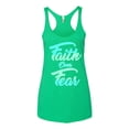 thumbnail image 2 of Wild Bobby, Faith Over Fear, Inspirational/Christian, Women Tri-Blend Racerback Tank Top, Envy, Large, 2 of 4